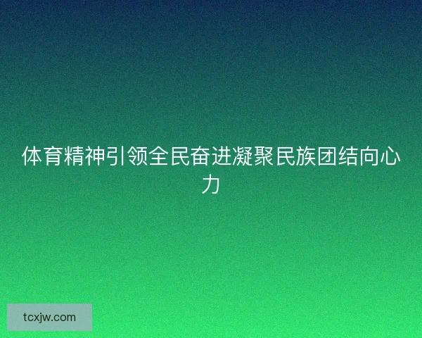 体育精神引领全民奋进凝聚民族团结向心力