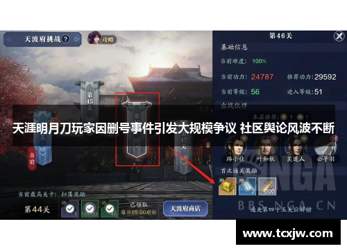 天涯明月刀玩家因删号事件引发大规模争议 社区舆论风波不断